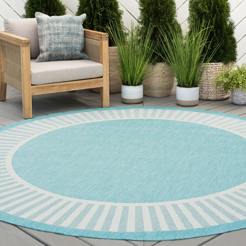 Sol 72 Outdoor™ Abington Flatweave Aqua Indoor/Outdoor Rug & Reviews